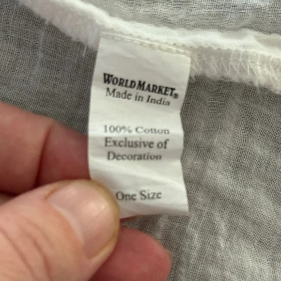 Cost Plus World Market Cream Floral Embroidered Robe Boho - Picture 10 of 10